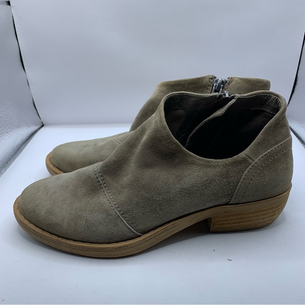 OTBT Womens 6.5M Shoes Gray Leather Slip On Comfort Booties